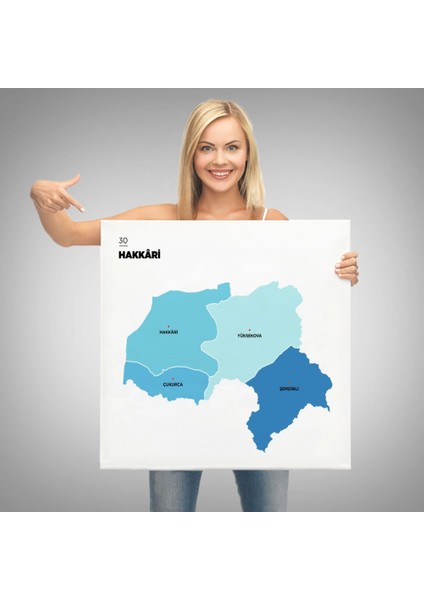 - Hakkari Ili ve Ilçeler Haritası Dekoratif Kanvas Tablo 1353 modelleri