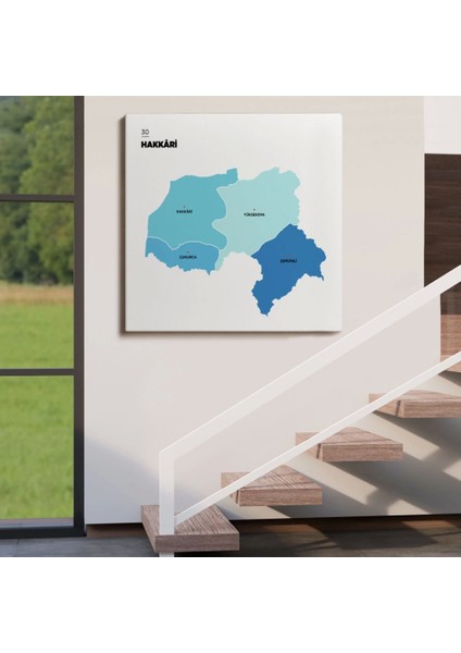 - Hakkari Ili ve Ilçeler Haritası Dekoratif Kanvas Tablo 1353 fırsatları
