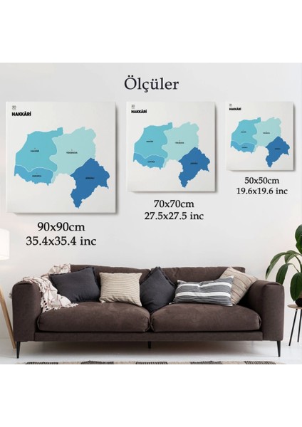 - Hakkari Ili ve Ilçeler Haritası Dekoratif Kanvas Tablo 1353 indirimleri
