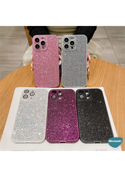 Apple iPhone 16 Pro Max Kılıf Bling Rhinestones Gümüş