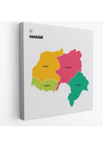 - Hakkari Ili ve Ilçeler Haritası Dekoratif Kanvas Tablo 1351 fiyatları