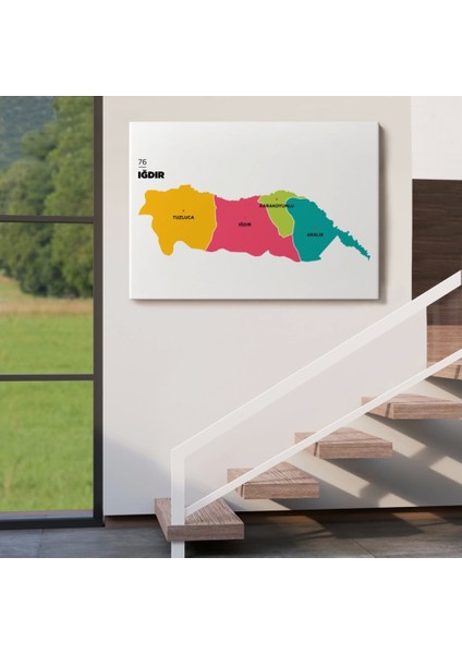 - Iğdır Ili ve Ilçeler Haritası Dekoratif Kanvas Tablo 1357 fırsatları