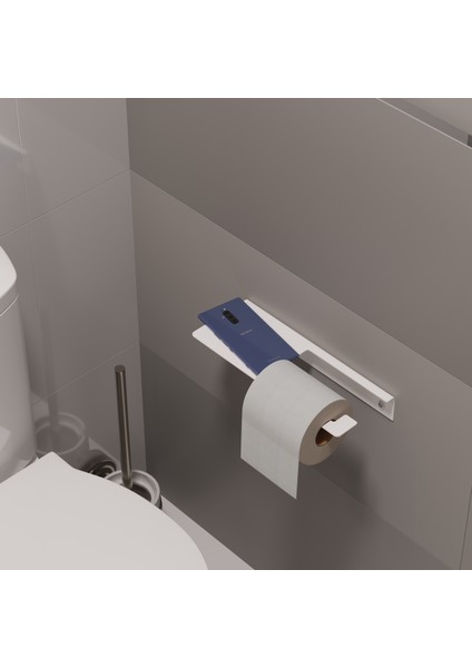 Banyo Tuvalet Kağıtlık Dekoratif Düzenleyici Tablalı Metal