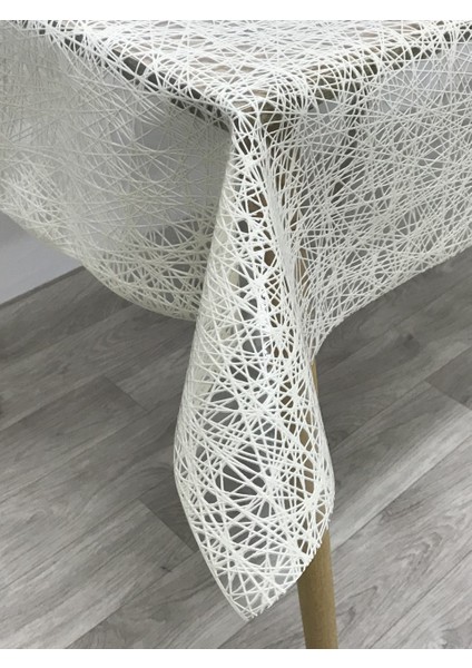 Iplik Desen Hasır Pvc Şeffaf Kaplamalı Lüks Muşamba Masa Örtüsü Kolay Silinebilir indirimleri