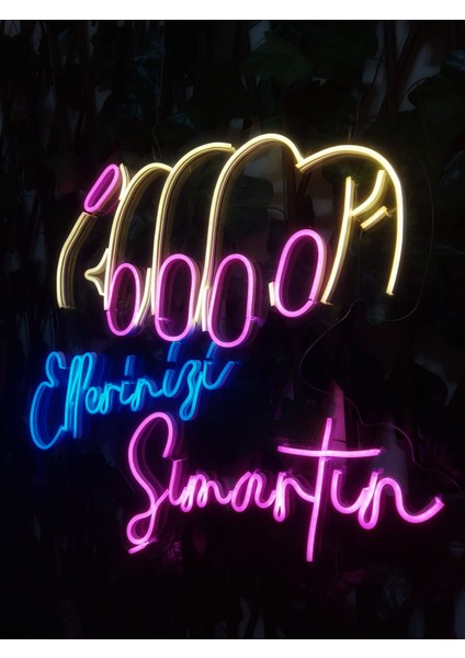 Cizgineon Ellerinizi Şımartın Işıklı Neon LED Duvar Dekarasyon