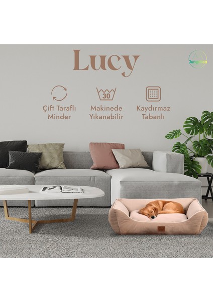 Lucy, Çift Taraflı Minderli, Ultra Yumuşak, Kaydırmaz Tabanlı, Yıkanabilir Kedi ve Köpek Yatağı fiyatları