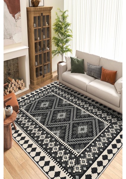 Dekoratif Özel Tasarım Yıkanabilir,ince, Kaymaz Tabanlı, Modern Halı INFKECE07
