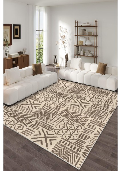 Dekoratif Özel Tasarım Yıkanabilir,ince, Kaymaz Tabanlı, Modern Halı INFKECE09