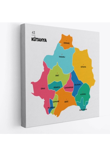 - Kütahya Ili ve Ilçeler Haritası Dekoratif Kanvas Tablo 1406 fiyatları