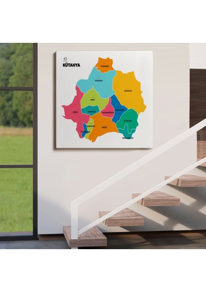 - Kütahya Ili ve Ilçeler Haritası Dekoratif Kanvas Tablo 1406 fırsatları