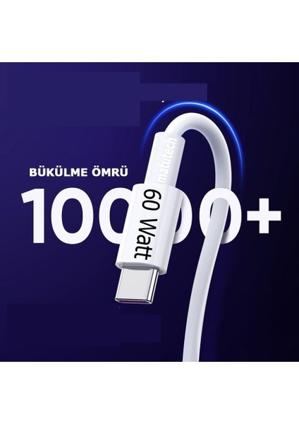 Type-C To Type-C Hızlı Şarj ve Data Transfer Özellikli Şarj Kablosu