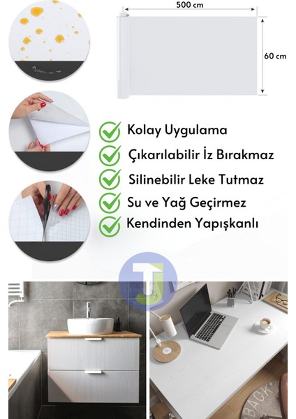 Kendinden Yapışkanlı Ahşap Görünümlü Mutfak Banyo Tezgah Duvar Dolap Masa Kaplama 60 x 500 cm