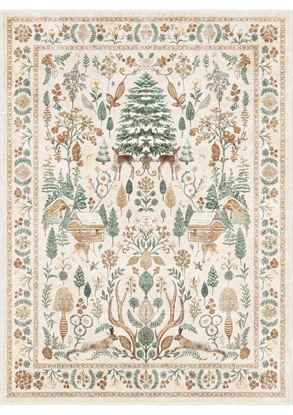 Dekoratif Özel Tasarım Yıkanabilir,ince, Kaymaz Tabanlı, Modern Halı KECE-FR77