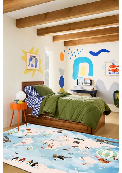 Dekoratif Özel Tasarım Yıkanabilir,ince, Kaymaz Tabanlı, Modern Halı WOOKECE1695