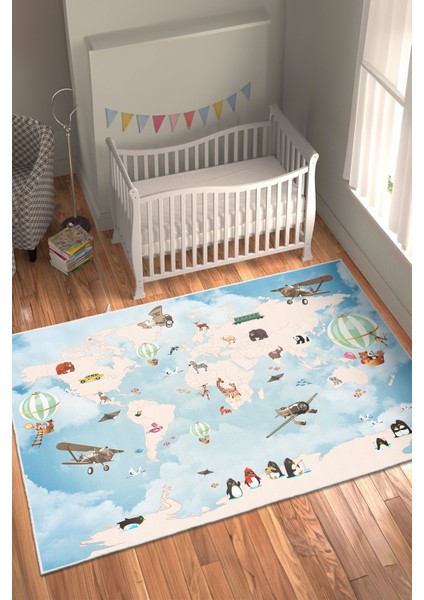 Dekoratif Özel Tasarım Yıkanabilir,ince, Kaymaz Tabanlı, Modern Halı WOOKECE1695 fırsatları