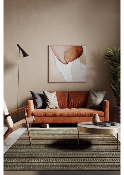 Dekoratif Özel Tasarım Yıkanabilir,ince, Kaymaz Tabanlı, Modern Halı KECE-FR109