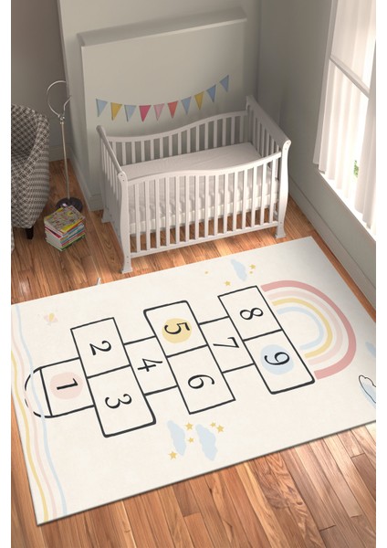 Dekoratif Özel Tasarım Yıkanabilir,ince, Kaymaz Tabanlı, Modern Halı WOOKECE1696 fırsatları