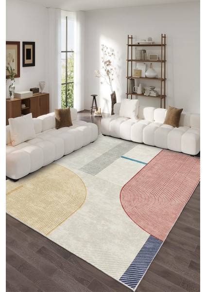 Dekoratif Özel Tasarım Yıkanabilir,ince, Kaymaz Tabanlı, Modern Halı INFKECE13