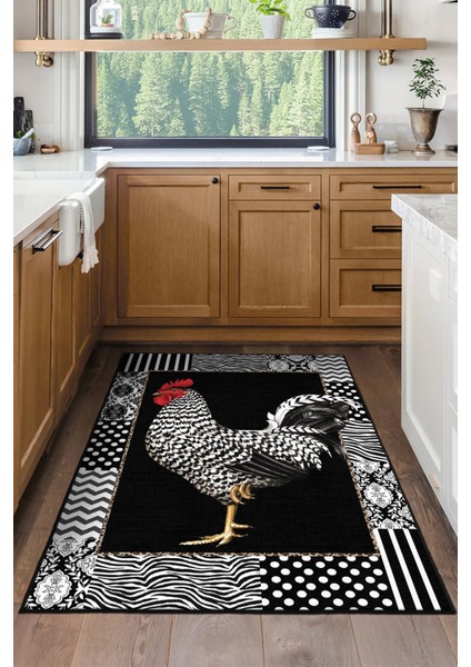 Dekoratif Özel Tasarım Yıkanabilir,ince, Kaymaz Tabanlı, Modern Halı WOOKECE1690