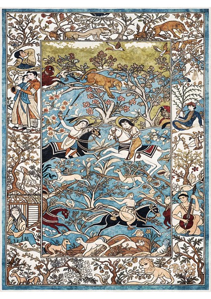 Dekoratif Özel Tasarım Yıkanabilir,ince, Kaymaz Tabanlı, Modern Halı KECE-FR13