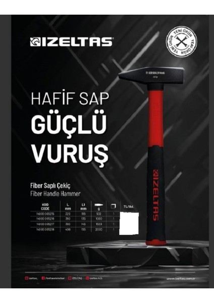 Fiber Saplı Çekiç 500 gr