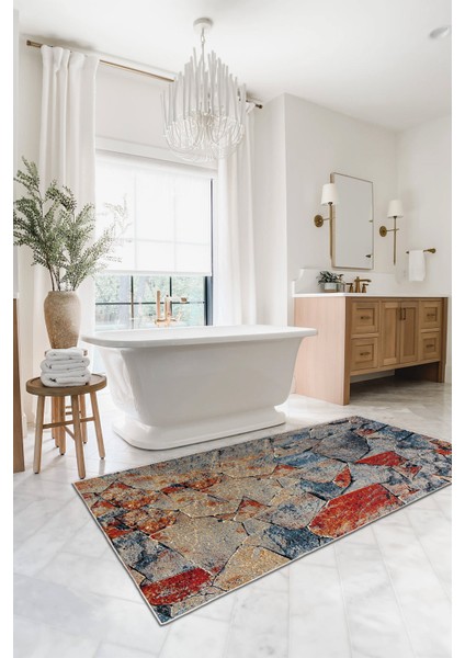 Dekoratif Özel Tasarım Yıkanabilir,ince, Kaymaz Tabanlı, Modern Halı KECE-FR90 fırsatları