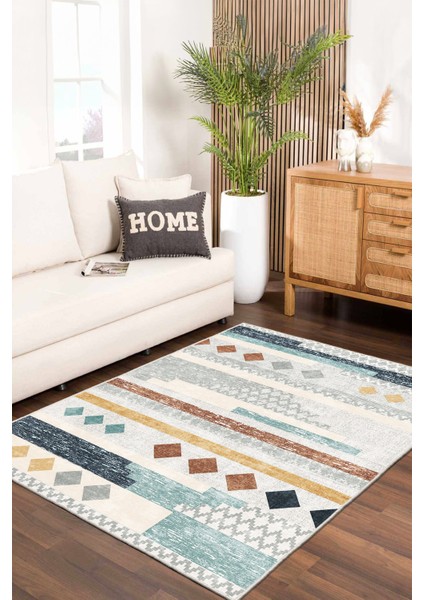 Dekoratif Özel Tasarım Yıkanabilir,ince, Kaymaz Tabanlı, Modern Halı INFKECE15 fiyatları