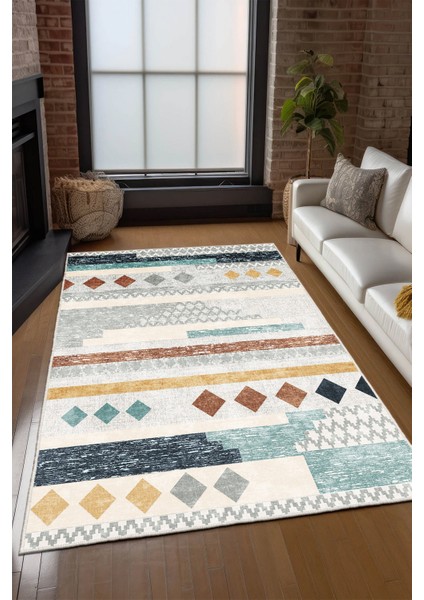 Dekoratif Özel Tasarım Yıkanabilir,ince, Kaymaz Tabanlı, Modern Halı INFKECE15 fırsatları