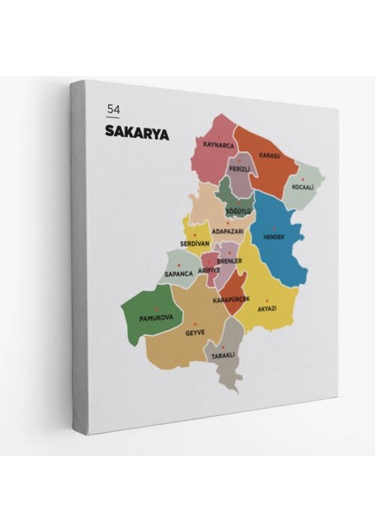 - Sakarya Ili ve Ilçeler Haritası Dekoratif Kanvas Tablo 1443 fiyatları