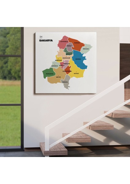 - Sakarya Ili ve Ilçeler Haritası Dekoratif Kanvas Tablo 1443 fırsatları