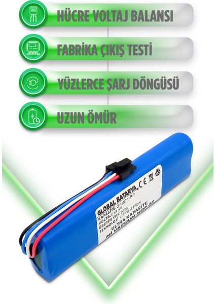 Xiaomi Mi Vacuum Mop 2c 2in1 Uyumlu Akıllı Robot Süpürge Bataryası 14.4V 3500MAH Li-Ion Pil (Ultra Kapasite) modelleri