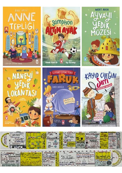 Anne Terliği / Şampiyon Altın Ayak / Ayvayı Yedik / Naneyi Yedik / Gizemli Robot / Kayıp Çilek / 6 Kitap Set (Matematik Öğreten Cetvel)