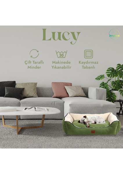 Lucy, Çift Taraflı Minderli, Ultra Yumuşak, Kaydırmaz Tabanlı, Yıkanabilir Kedi ve Köpek Yatağı fiyatları
