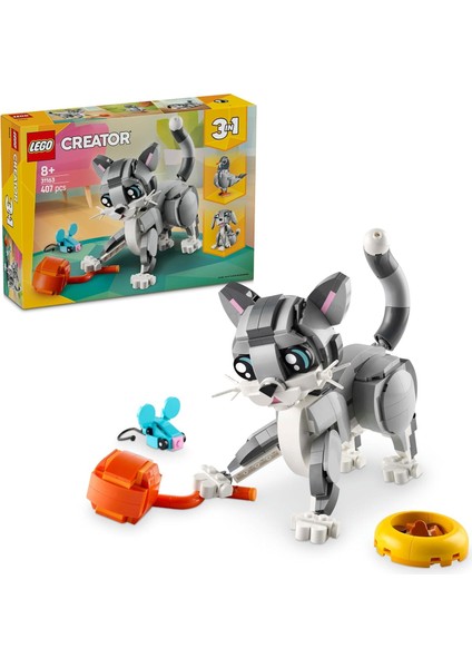 Creator 3’ü 1 Arada Oyunbaz Kedi 31163-8 Yaş ve Üzeri Çocuklar Için Köpek Veya Güvercin Figürüne Dönüşebilen Oyuncak Yapım Seti, Doğum Günü Hediyesi (407 Parça)