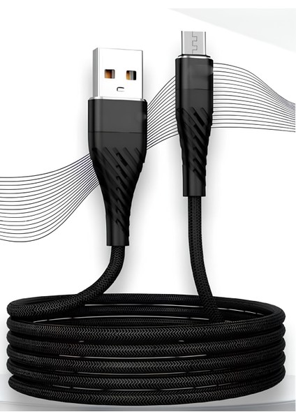 Örgü Sargılı USB To Type C Hızlı Şarj ve Data Transfer Özellikli Şarj Kablosu, 25 W USB C Kablo