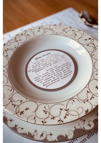 12 Adet Beyaz Ramazan Sofra Süsü Iftar Sofrası Iftar Duası Bardak Altlığı Çatal Bıçak Süsleri fiyatları