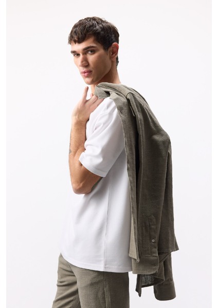 %100 Pamuk New Regular Fit Bisiklet Yaka Basic Düz Kısa Kollu Tişört V7699AZ25SP