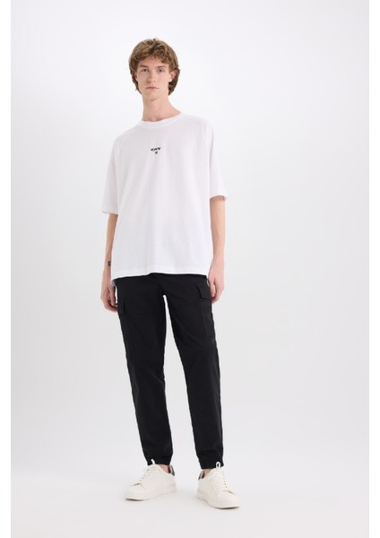 Regular Gabardin Jogger Pantolon Kargo Cepli Beli Paçası Lastikli C9163AX25SP