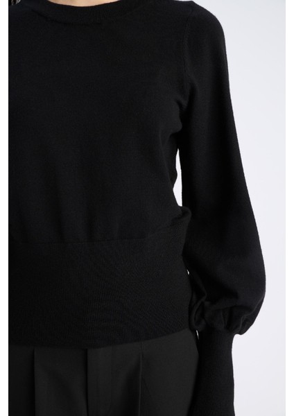 Regular Fit Bisiklet Yaka Basic Düz Triko Kazak F0542AX24CW fırsatları