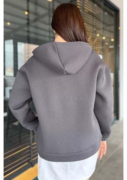Yarım Fermuarlı Üç Iplik Şardonlu Kadın Sweatshirt fırsatları