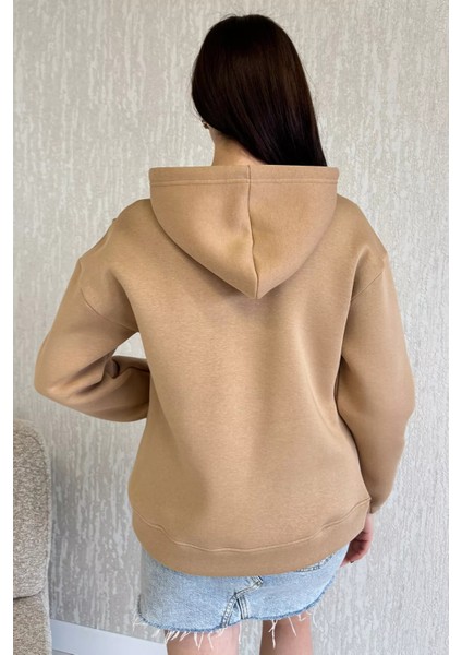 Yarım Fermuarlı Üç Iplik Şardonlu Kadın Sweatshirt fırsatları
