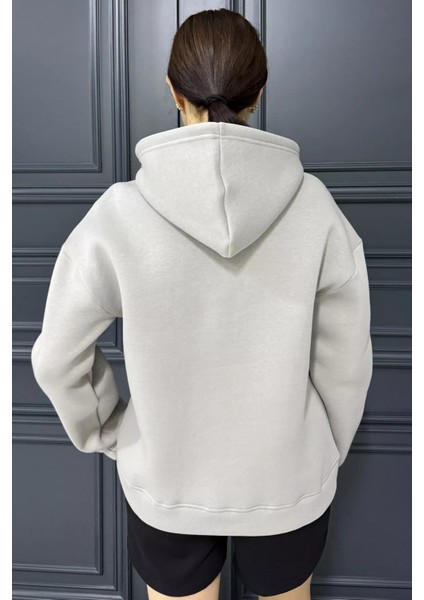 Yarım Fermuarlı Üç Iplik Şardonlu Kadın Sweatshirt fırsatları