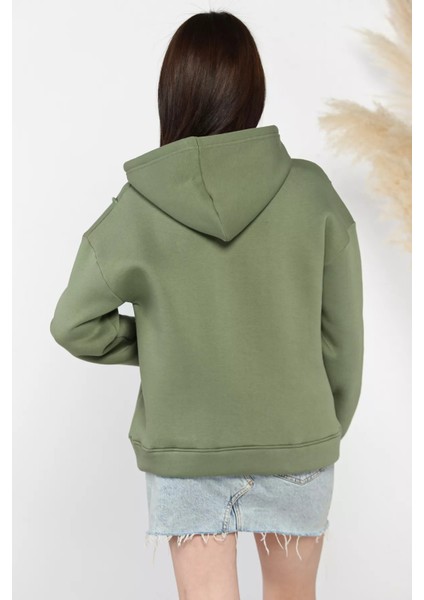 Yarım Fermuarlı Üç Iplik Şardonlu Kadın Sweatshirt modelleri