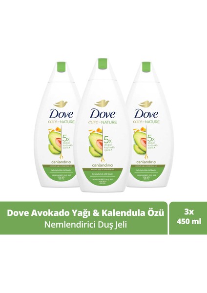 Nemlendirici Duş Jeli Avokado Yağı ve Kalendula Özü 450 ml X3
