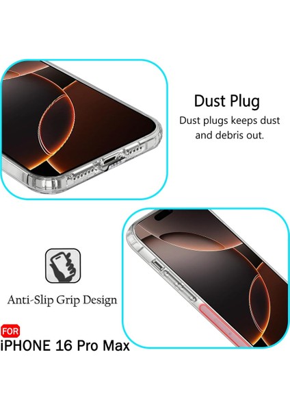 iPhone 16 Pro Max Kılıf Şeffaf Silikon / Kamera Yeri Koruma / Şarj Girişi Tıpalı fırsatları