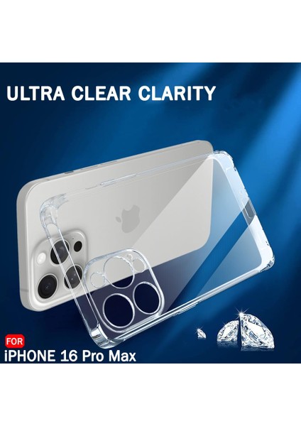 iPhone 16 Pro Max Kılıf Şeffaf Silikon / Kamera Yeri Koruma / Şarj Girişi Tıpalı indirimleri