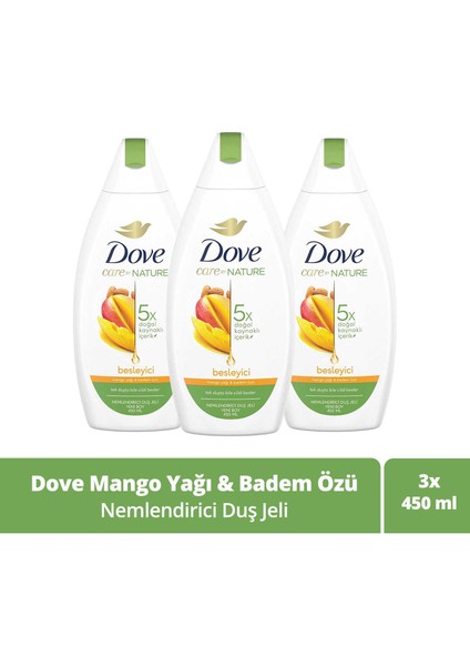 Care By Nature Nemlendirici Duş Jeli Mango Yağı & Badem Özü 450 ml X3