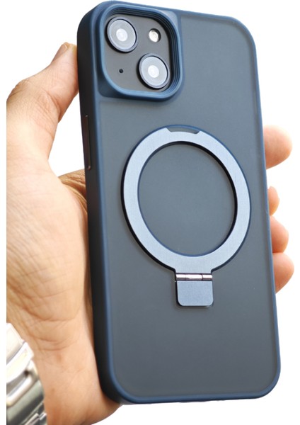 Apple iPhone 13 Kılıf Magsafe Uyumlu Standlı Darbe Emici Mat Lüx Kapak Tb-03