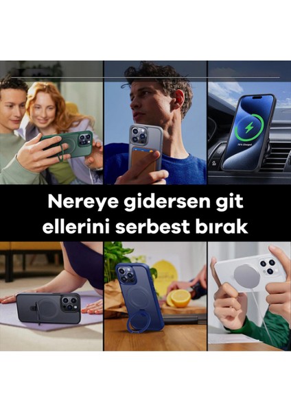 Apple iPhone 13 Kılıf Magsafe Uyumlu Standlı Darbe Emici Mat Lüx Kapak Tb-03 modelleri