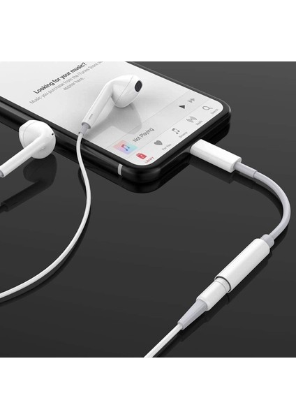 Apple iPhone Lightning To 3.5 mm Headphone Aux Jack Adapter Dönüştürücü - iPhone iPad Ipod Için Standart Çivi Jack Kulaklıklarınızı Kullanmanızı Sağlar